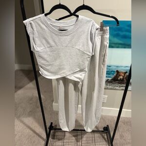 Free People Hot Shot Crossover Set Light Heather Gray